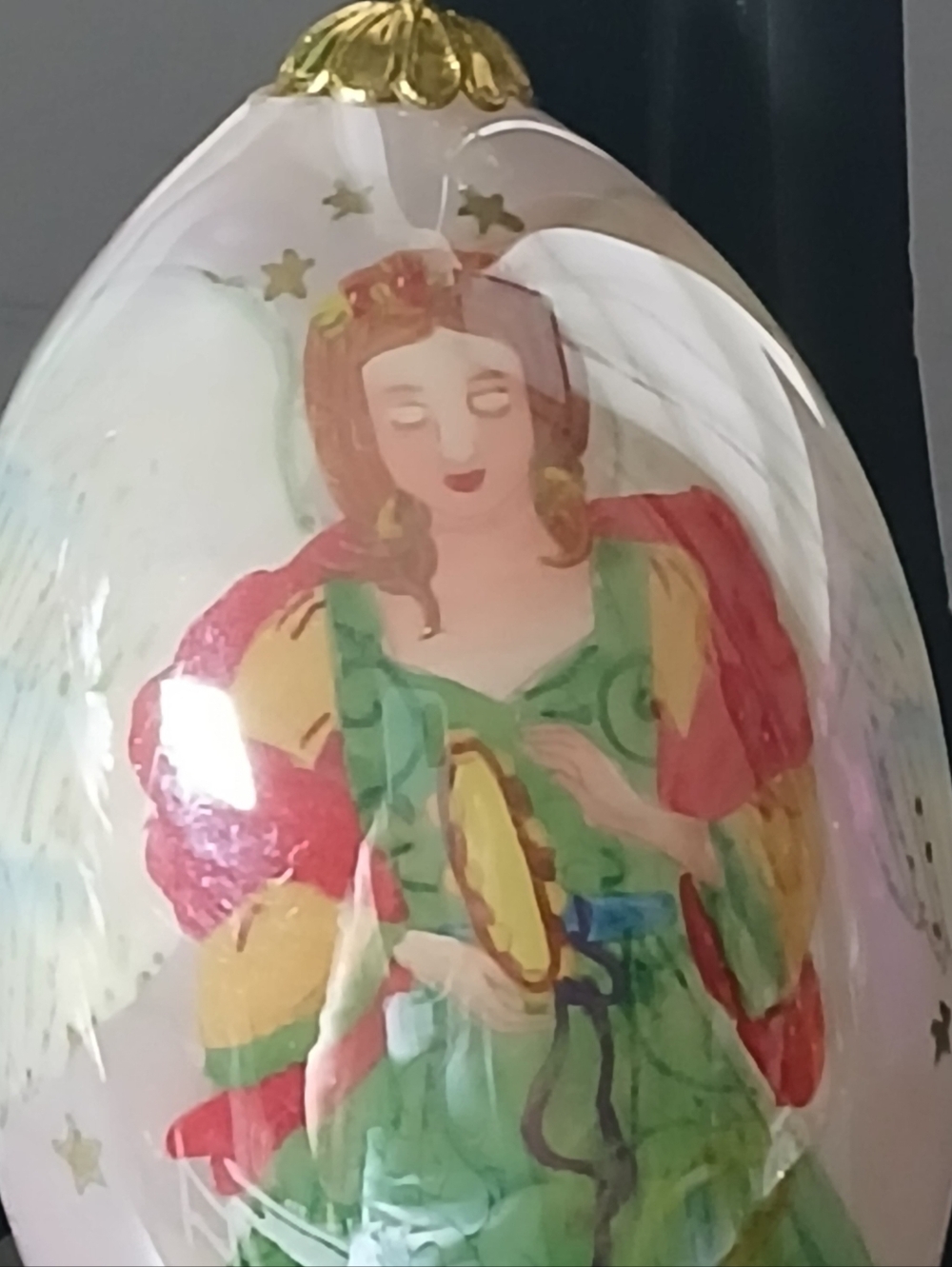 Pier 1 Li Bien Angel Christmas Ornament Hand Painted Blown Glass 2009 w/Box